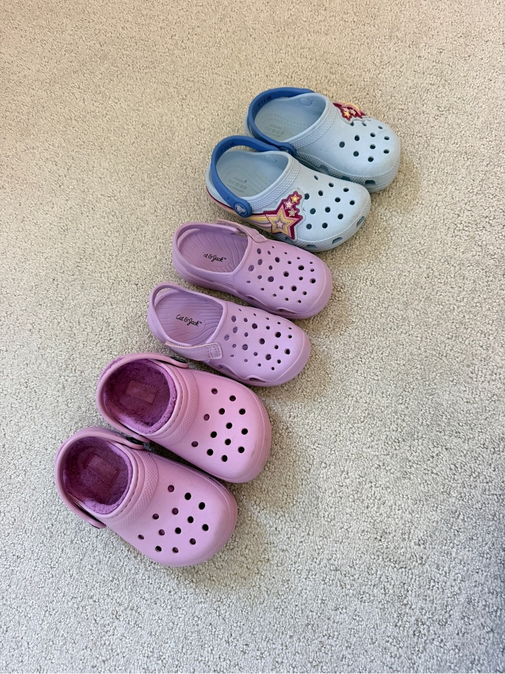 CROCS Kids Clogs bundle in Light Blue and Purple Mix